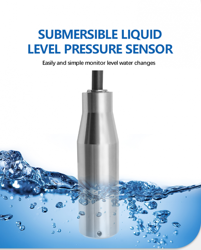 Cảm biến mức nước chìm 4-20mA để đo mức nước và dầu Nhiệt độ làm việc -20-80C RS485 IIC Interface 0