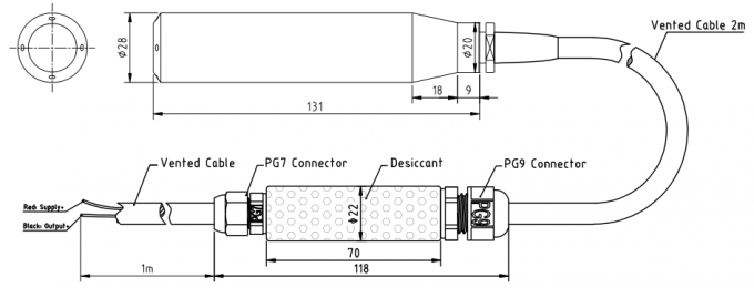 12V DC Hydrostatic Underground Water Liquid Level Detector Bộ cảm biến độ sâu nước 1